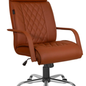 Classic Presidente, com braço revestido, base cromada relax