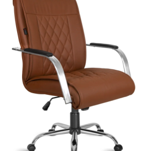 Cadeira Classic diretor, com braço alumínio, base cromada relax