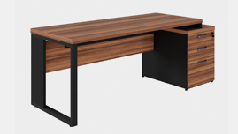 Mesa Diretor com Gaveteiro Pedestal – 02 Gavetas + 01 Pasta – Pé Quadro – Linha Start