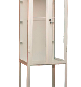 Armário Vitrine / Medicamentos com Moldura de Vidro e Base para Prateleiras de Vidro