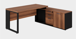 Mesa Dinâmica com Armário Lateral – Pé Quadro – Linha Start